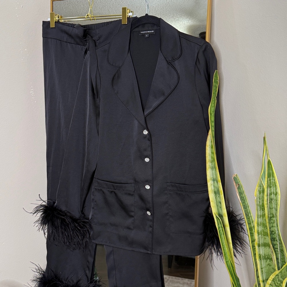 Nadine Merabi Darcie black pajamas NWOT - Picture 6 of 8